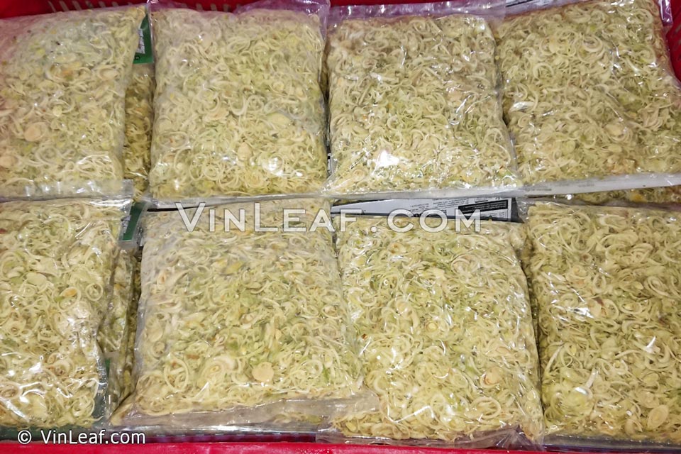 Lemongrass sliced are packed